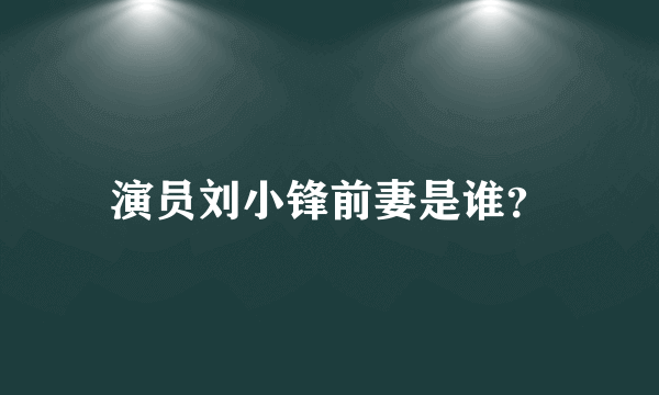 演员刘小锋前妻是谁？
