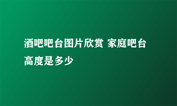 酒吧吧台图片欣赏 家庭吧台高度是多少