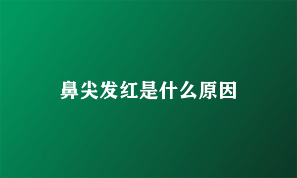 鼻尖发红是什么原因