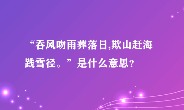 “吞风吻雨葬落日,欺山赶海践雪径。”是什么意思？