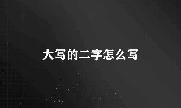 大写的二字怎么写