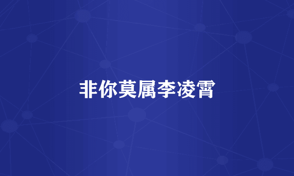 非你莫属李凌霄
