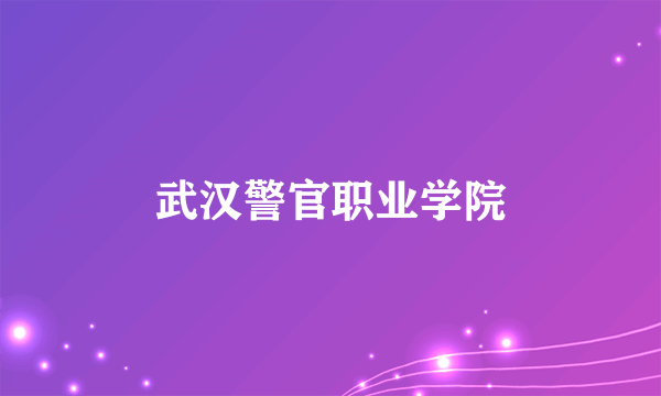 武汉警官职业学院