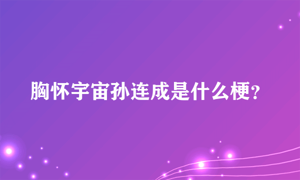 胸怀宇宙孙连成是什么梗？