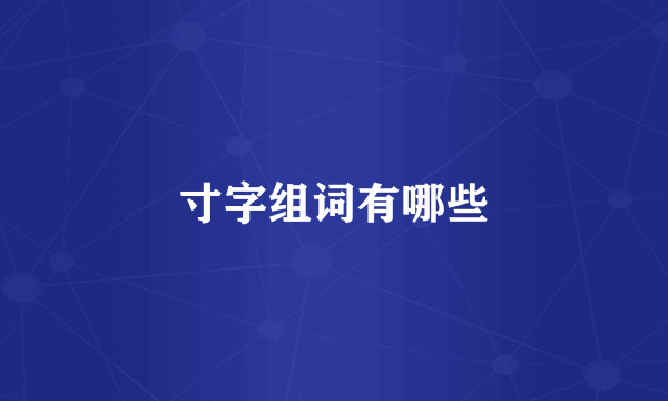 寸字组词有哪些
