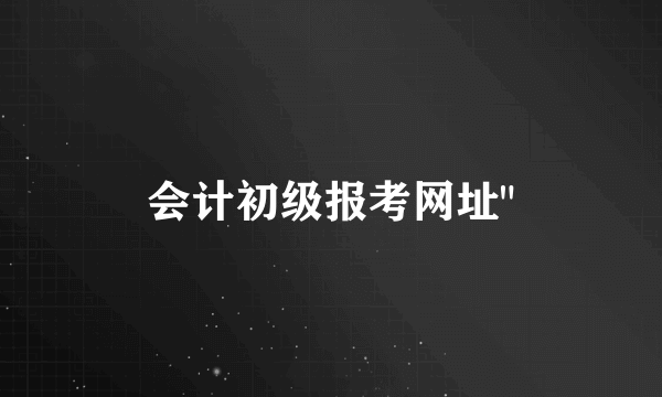 会计初级报考网址