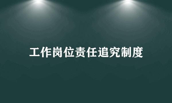 工作岗位责任追究制度