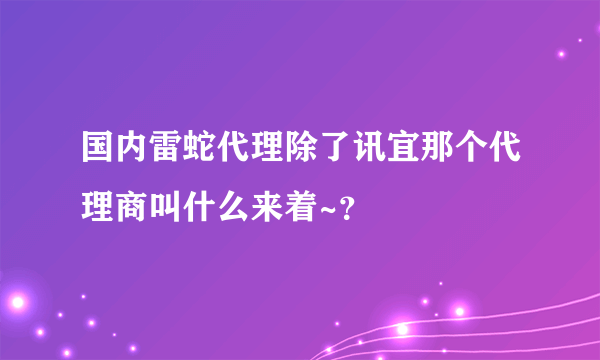 国内雷蛇代理除了讯宜那个代理商叫什么来着~？