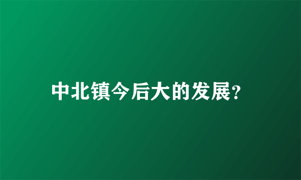 中北镇今后大的发展？
