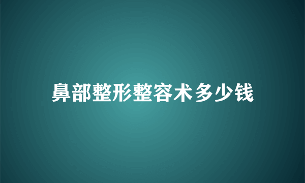 鼻部整形整容术多少钱