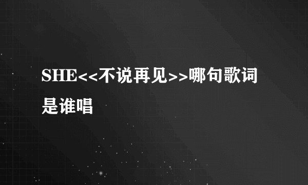 SHE<<不说再见>>哪句歌词是谁唱
