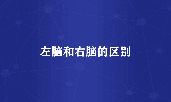 左脑和右脑的区别