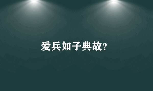爱兵如子典故？