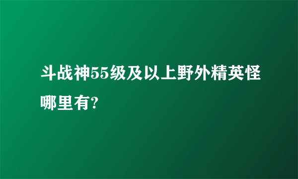 斗战神55级及以上野外精英怪哪里有?