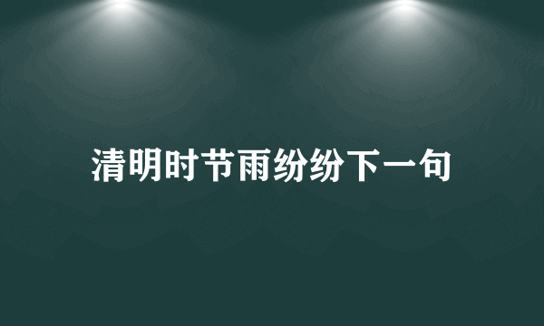清明时节雨纷纷下一句