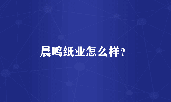 晨鸣纸业怎么样？