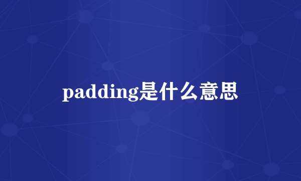 padding是什么意思