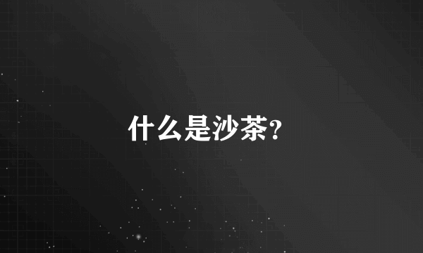 什么是沙茶？