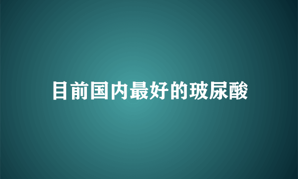目前国内最好的玻尿酸