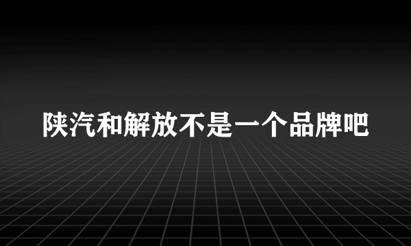 陕汽和解放不是一个品牌吧