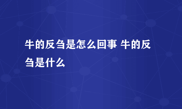 牛的反刍是怎么回事 牛的反刍是什么