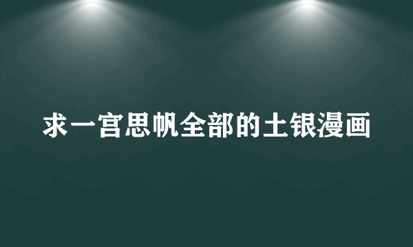 求一宫思帆全部的土银漫画