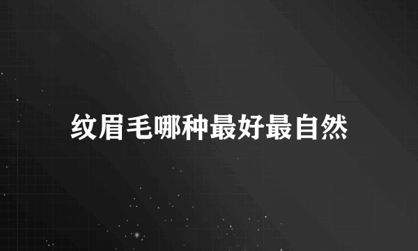纹眉毛哪种最好最自然