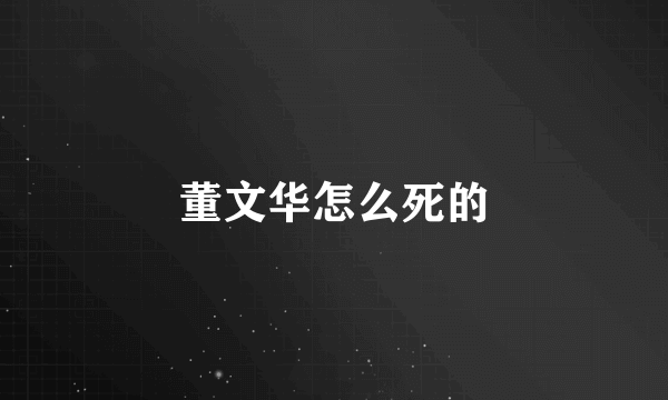 董文华怎么死的