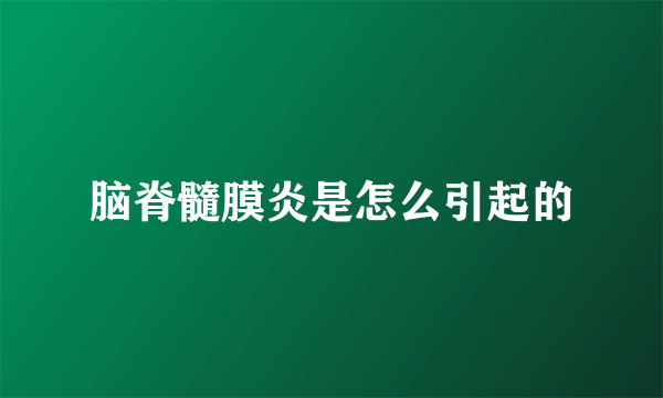脑脊髓膜炎是怎么引起的