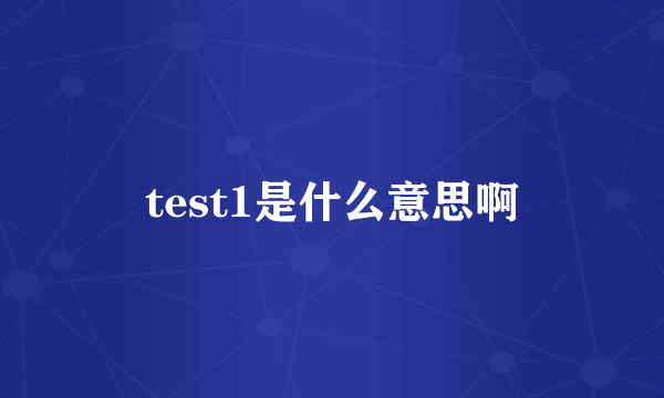 test1是什么意思啊