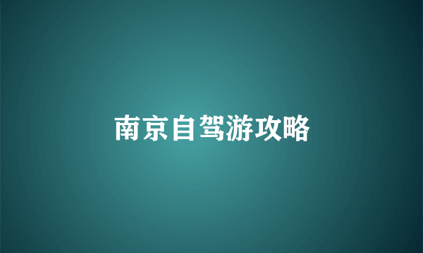 南京自驾游攻略