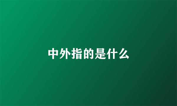 中外指的是什么