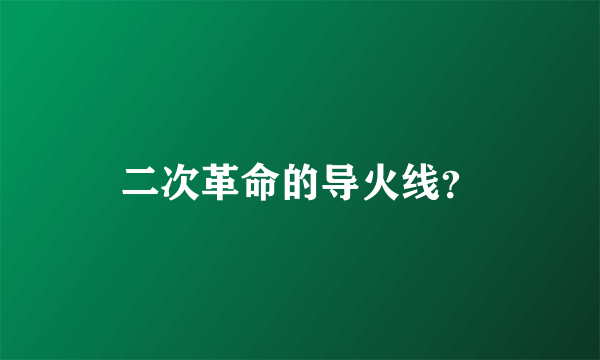 二次革命的导火线？