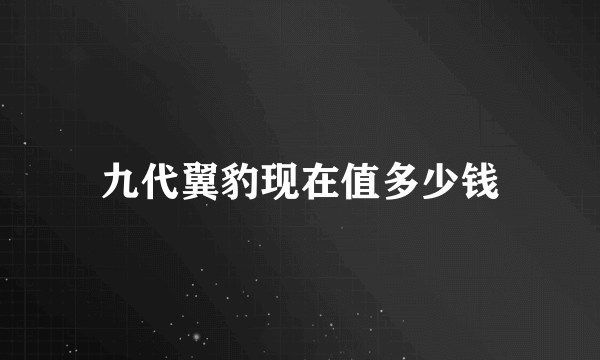 九代翼豹现在值多少钱