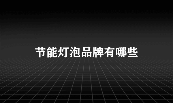 节能灯泡品牌有哪些