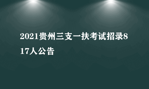 2021贵州三支一扶考试招录817人公告