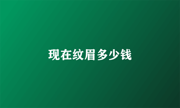 现在纹眉多少钱