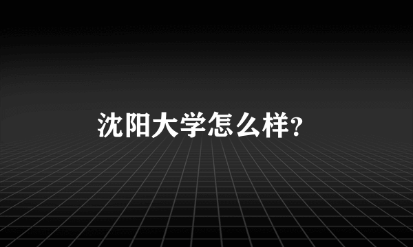沈阳大学怎么样？