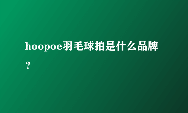hoopoe羽毛球拍是什么品牌？