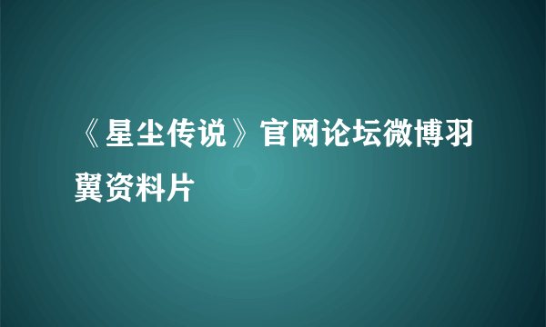 《星尘传说》官网论坛微博羽翼资料片