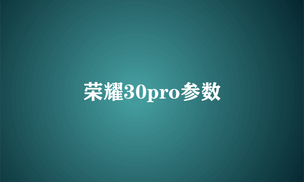 荣耀30pro参数