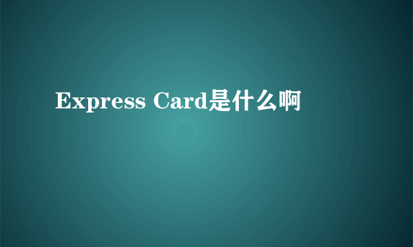 Express Card是什么啊