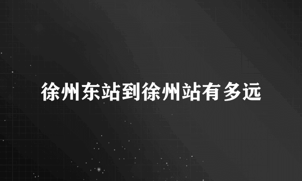 徐州东站到徐州站有多远