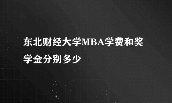 东北财经大学MBA学费和奖学金分别多少