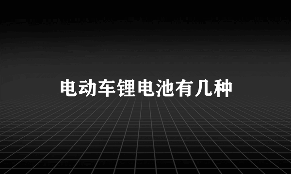 电动车锂电池有几种