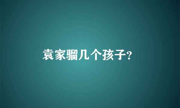 袁家骝几个孩子？