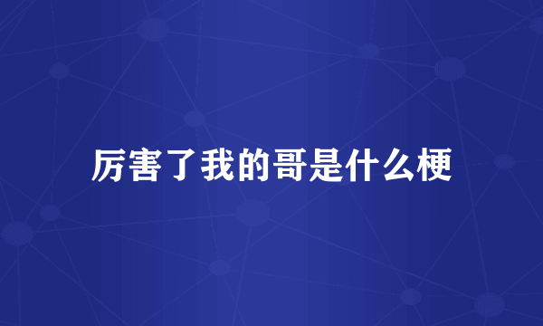 厉害了我的哥是什么梗