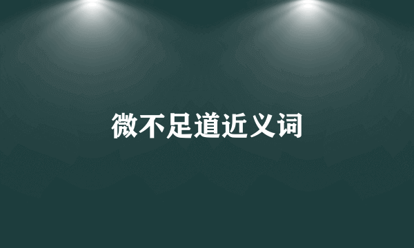 微不足道近义词
