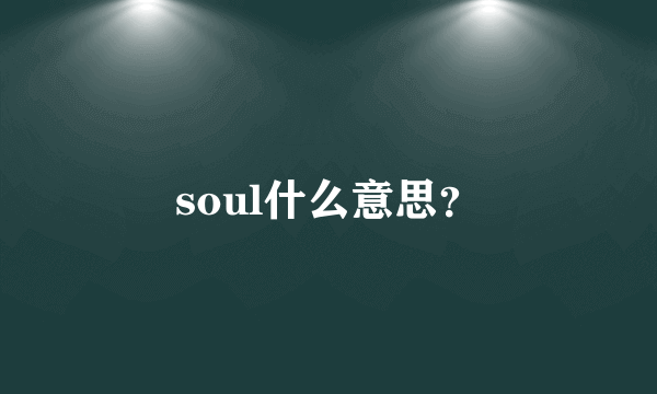 soul什么意思？