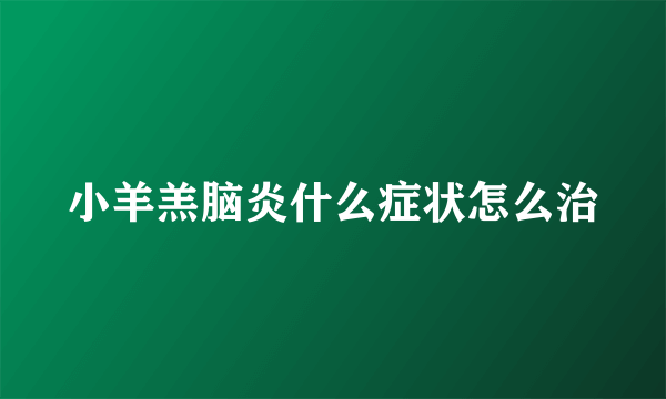 小羊羔脑炎什么症状怎么治